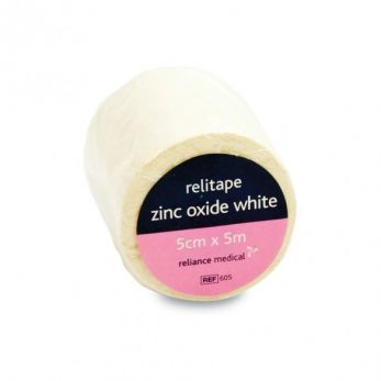 Relitape Zinc Oxide Tape - 5cm x 5m - White