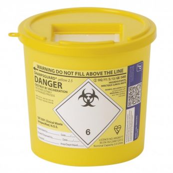 Sharpsguard Yellow 2.5 Ltr Sharps Bin