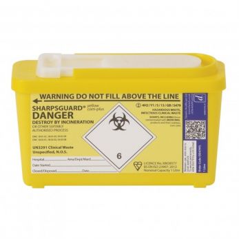 Sharpsguard Yellow Com-Plus 1 Ltr Sharps Bin