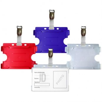 Red single sided holders & straps, Landscape - Pack of 25