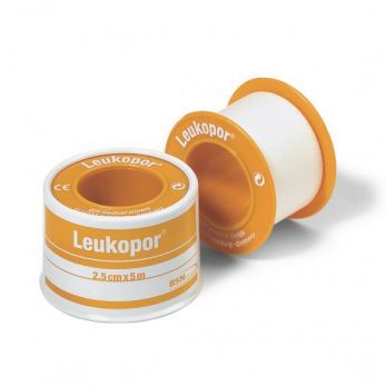 Leukopor Zinc Surgical Adhesive Tape - 1.25cm x 5m per Roll
