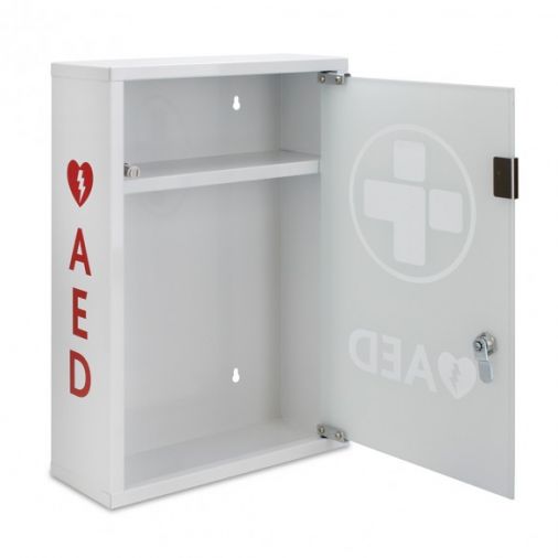 AED Metal Wall Cabinet (UNALARMED) with glass door, Lockable (Large)