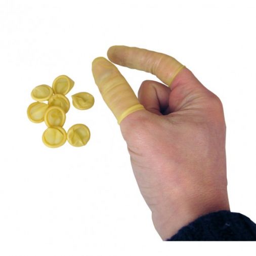 Finger Cots Large Latex - Beige - Pack of 100