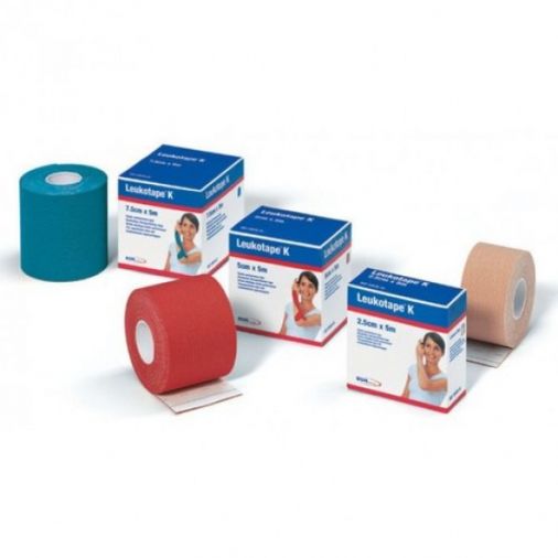 Leukotape Kinesiology Tape 5cm x 5m - Red Pack of 5