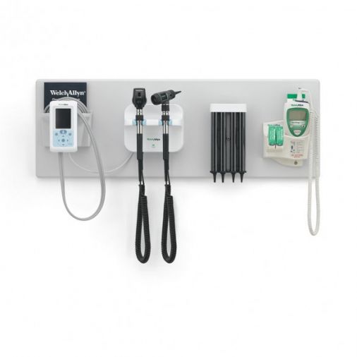 Welch Allyn GS 777 Wall Unit - Coaxial Ophthalmoscope & MacroView Otoscope with Connex Pro BPM & Sur