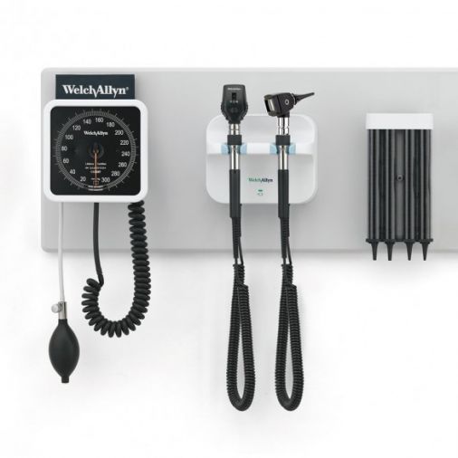 Welch Allyn LED GS777 Wall Unit - Coaxial Ophthalmoscope & Diagnostic Otoscope with an Aneroid Sphyg