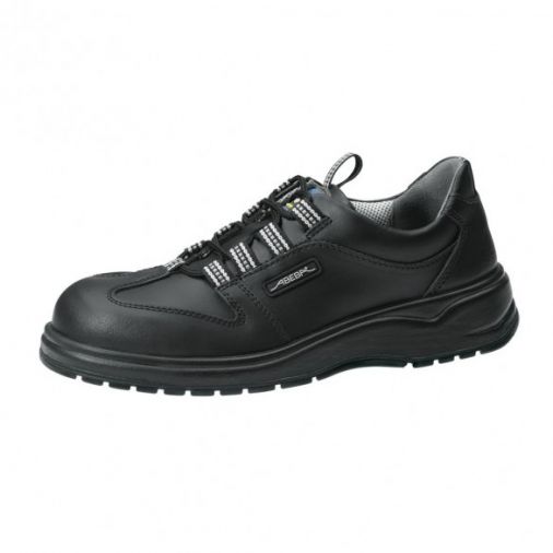 Abeba "Light" Steel Toe-Capped Lace-Up Nursing Shoes - Smooth Black Leather