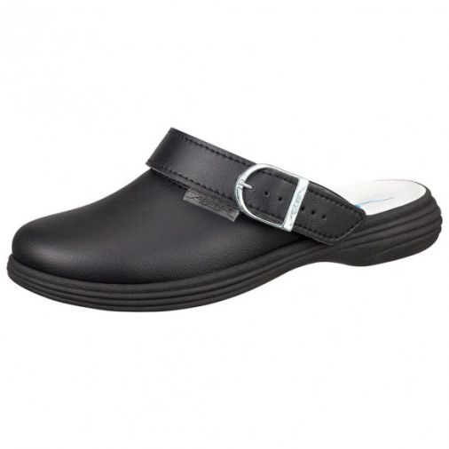 Abeba "Original Plus" A Micro Smooth Clog Shoes - Black Microfibre