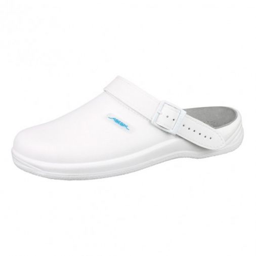 Abeba Arrow Smooth Clog Shoes - White Leather
