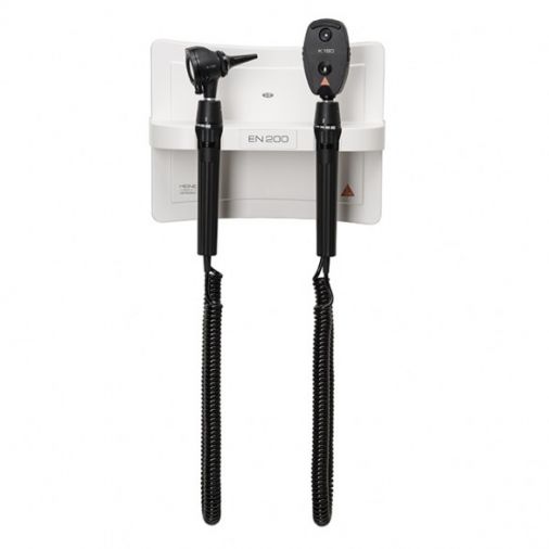 HEINE EN200 LED Wall Diagnostic Station - With K100 Diagnostic Otoscope & K180 Ophthalmoscope