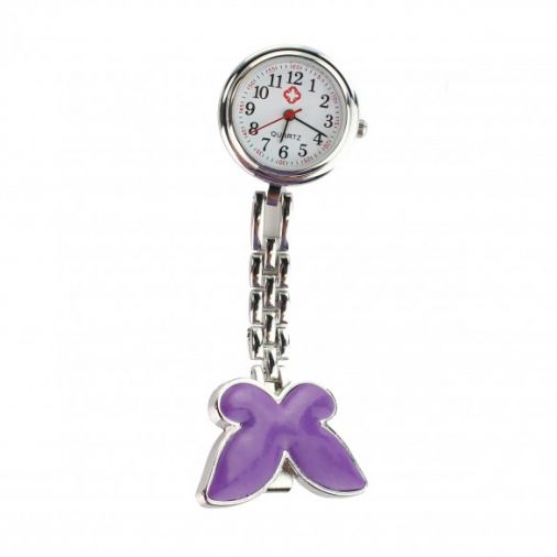 Butterfly Fob Watch - Purple