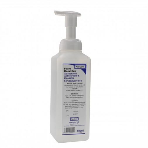 NewGenn Foam Hand Rub 500ml Bottle - Clear Coloured