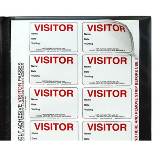 Visitor Pass Book - 250 Inserts - Leather-look Black Plastic Cover