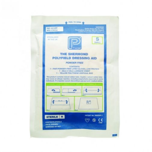 Polyfield Dressing Aid Pack - (White) Large - With Latex Powder-Free Large Glove - Single